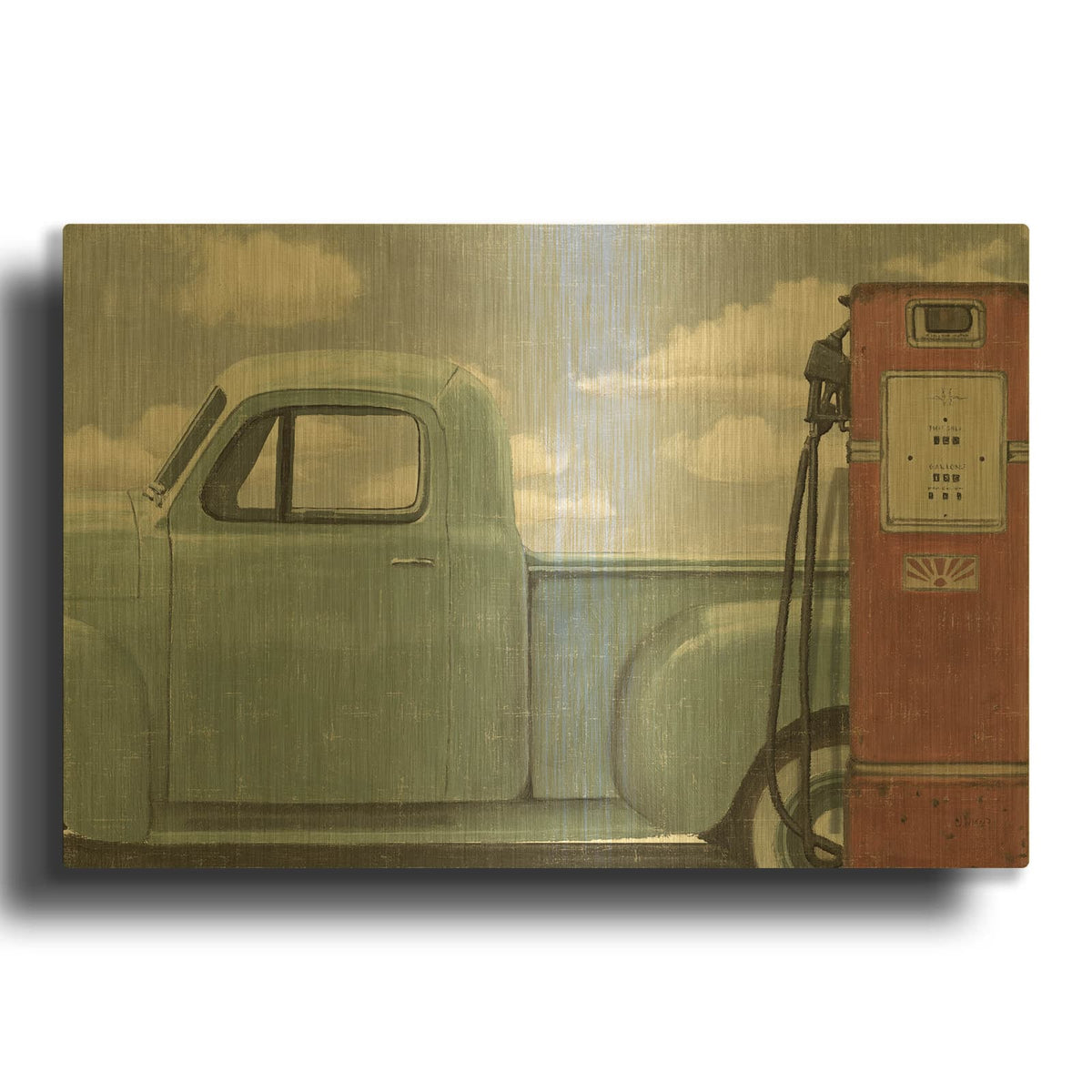 'Vintage Truck 2' By James Wiens Gold Metal Wall Art
