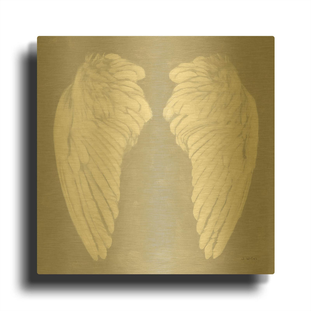 'Wings 1 On Gray Flipped' By James Wiens Gold Metal Wall Art