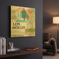 'Los Angeles' By Linda Woods Gold Metal Wall Art