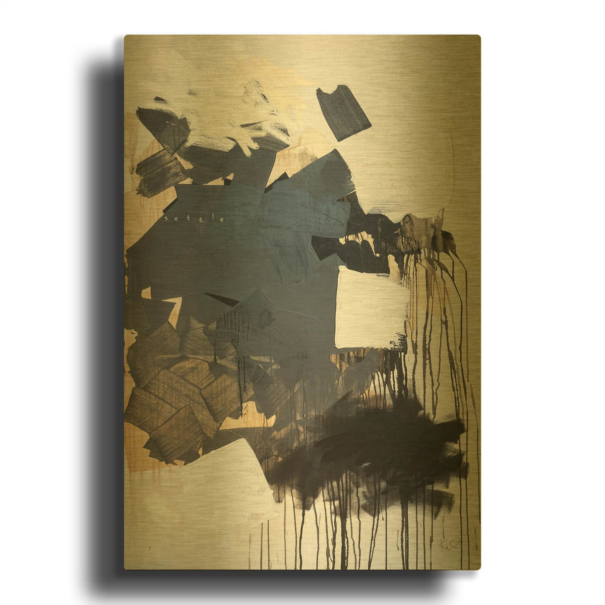 'Why Settle' By Kent Youngstrom Gold Metal Wall Art