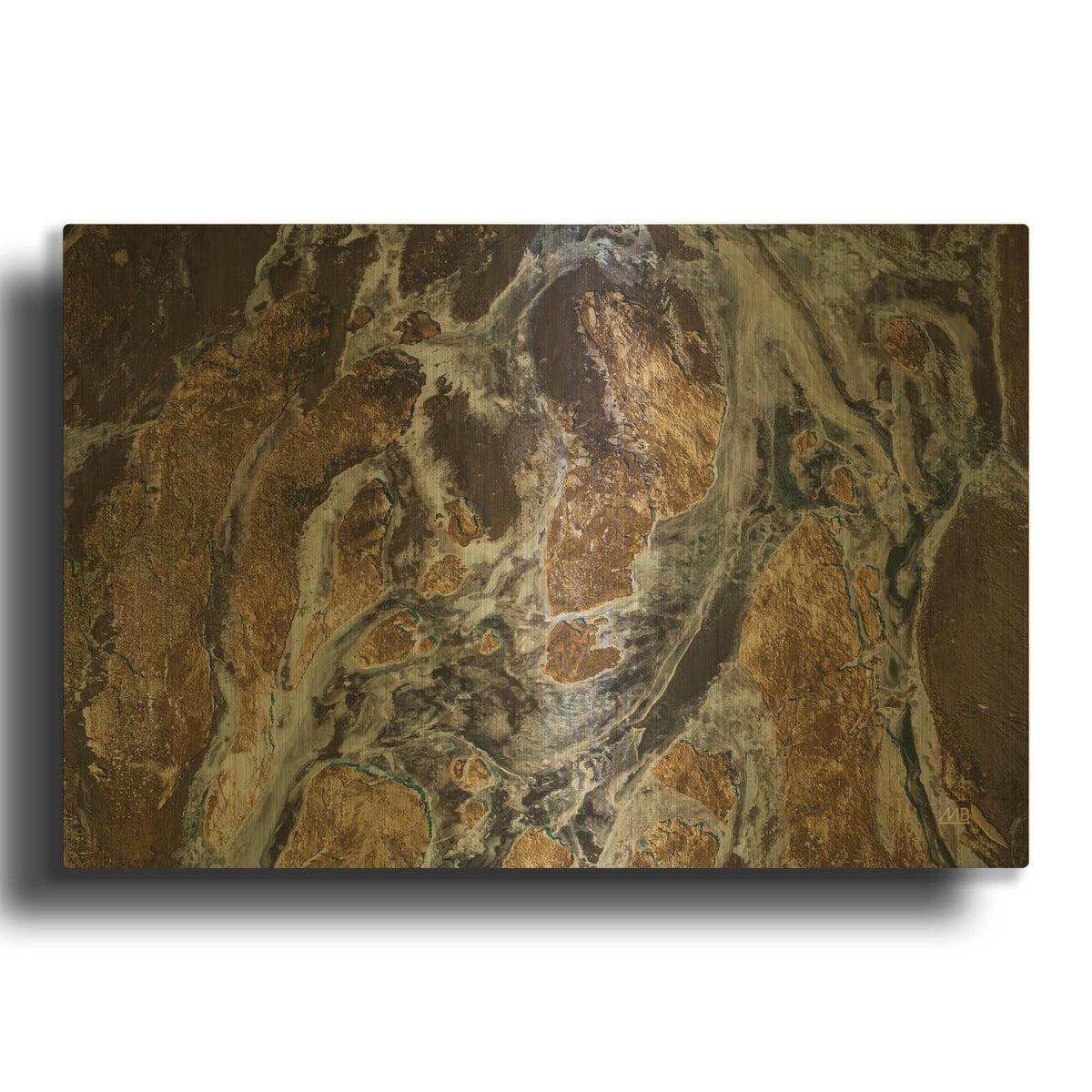 'Over Iceland' By Max Blakesberg Studios Gold Metal Wall Art