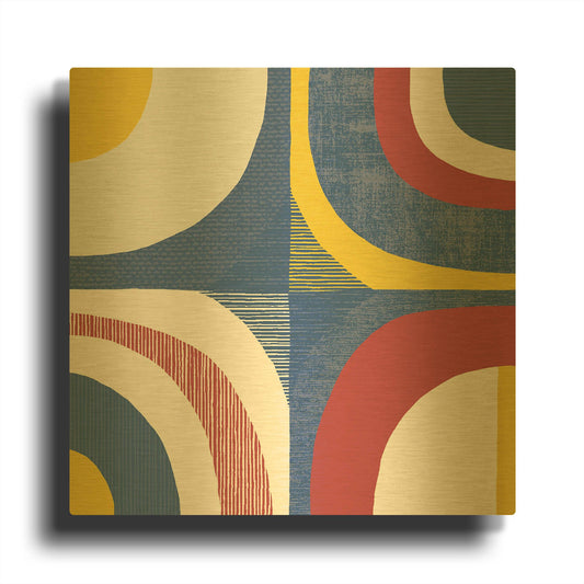 'Abstract Circles' By Wild Apple Portfolio Gold Metal Wall Art