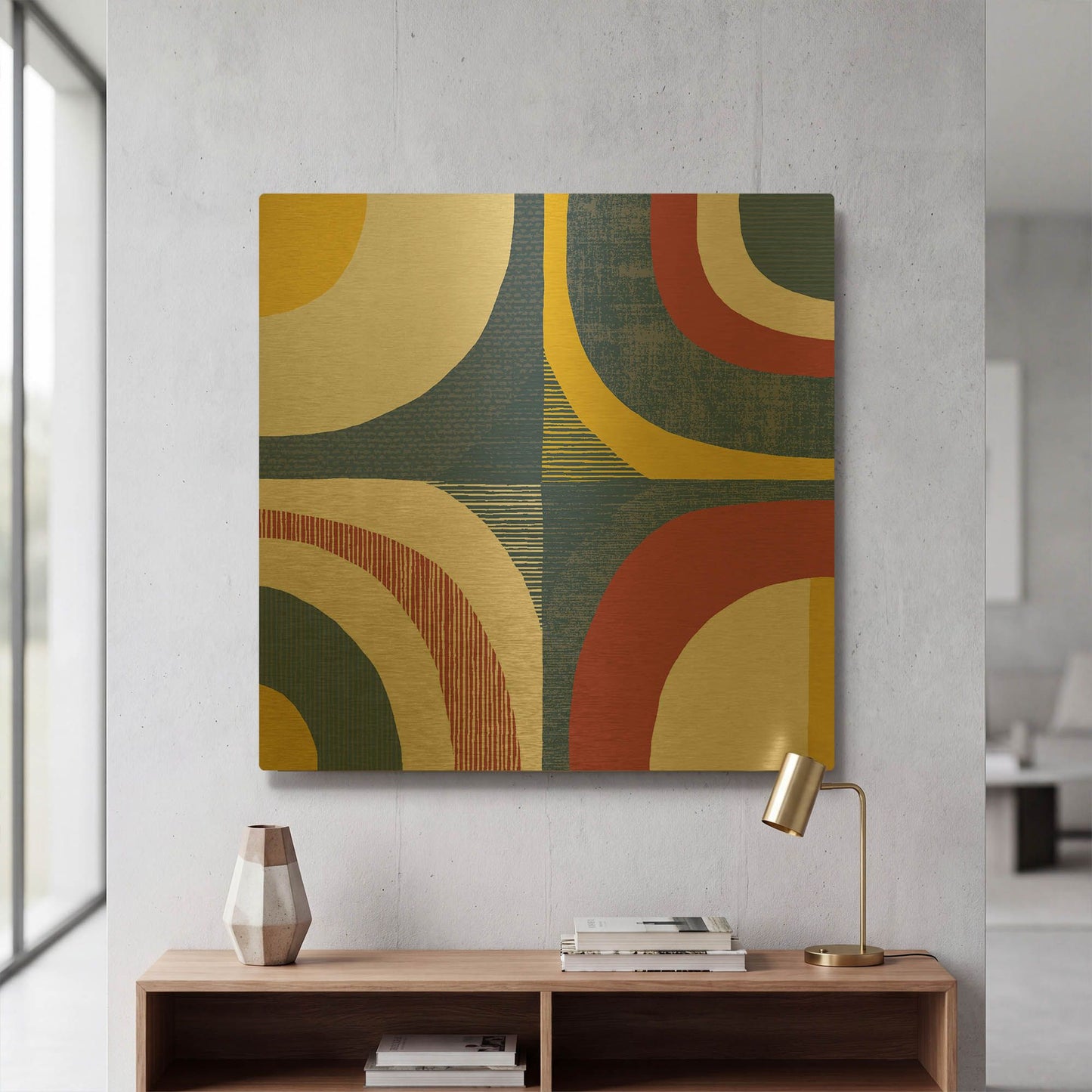 'Abstract Circles' By Wild Apple Portfolio Gold Metal Wall Art