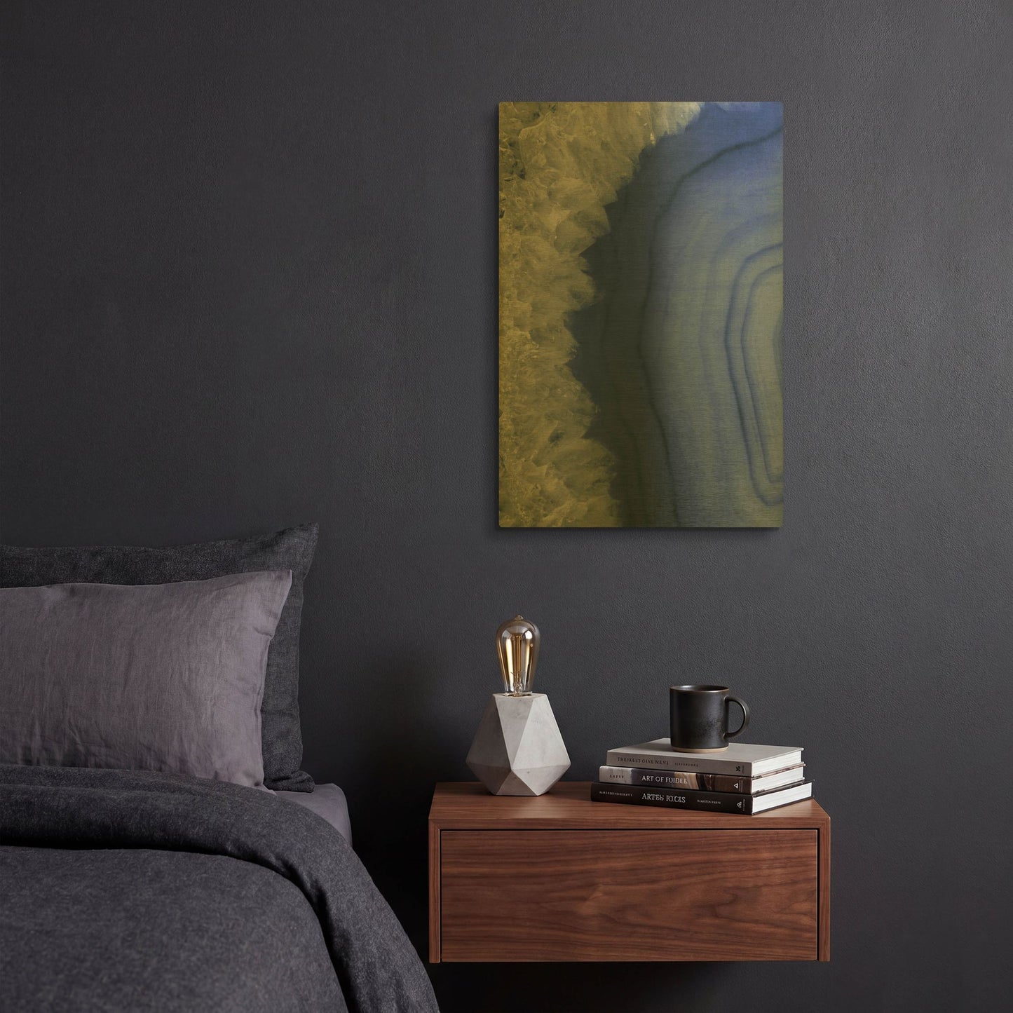 'Agate Geode 1 Navy' By Wild Apple Portfolio Gold Metal Wall Art