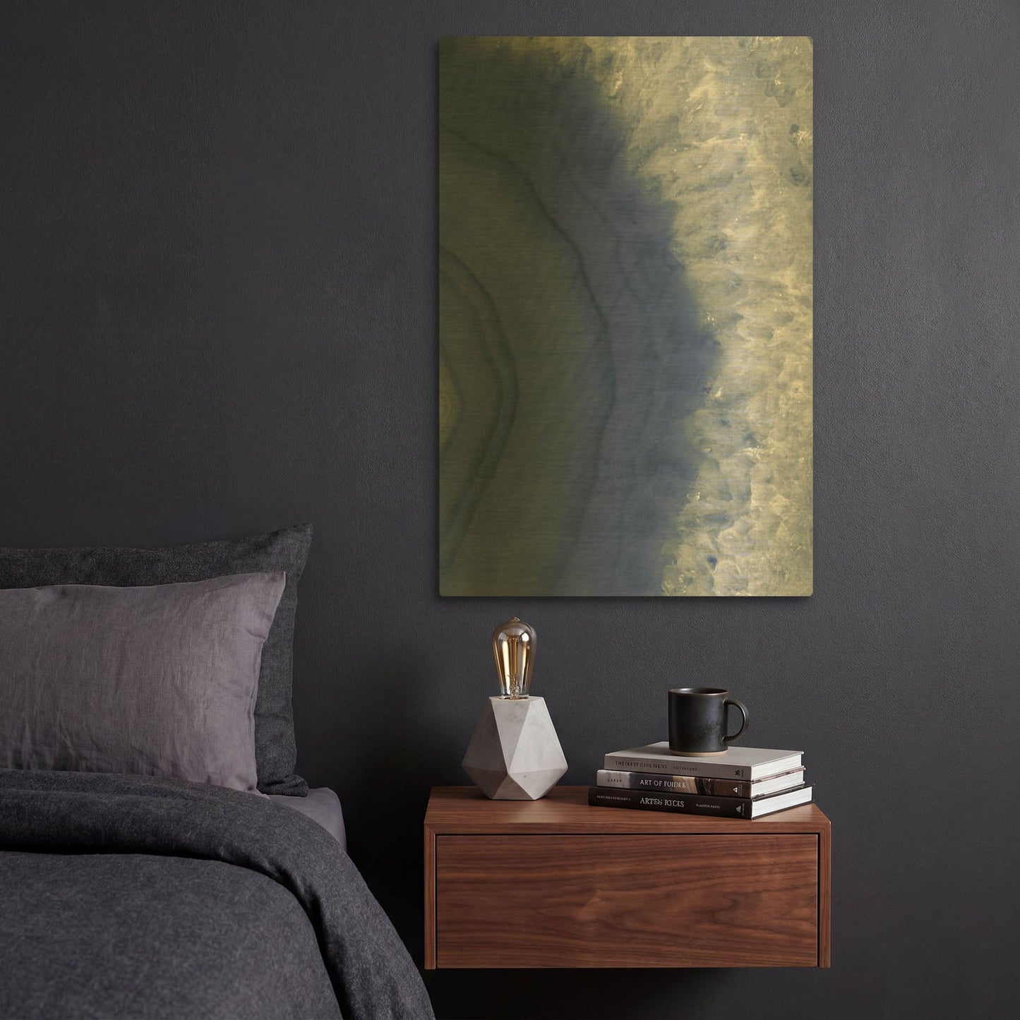 'Agate Geode 2 Navy' By Wild Apple Portfolio Gold Metal Wall Art
