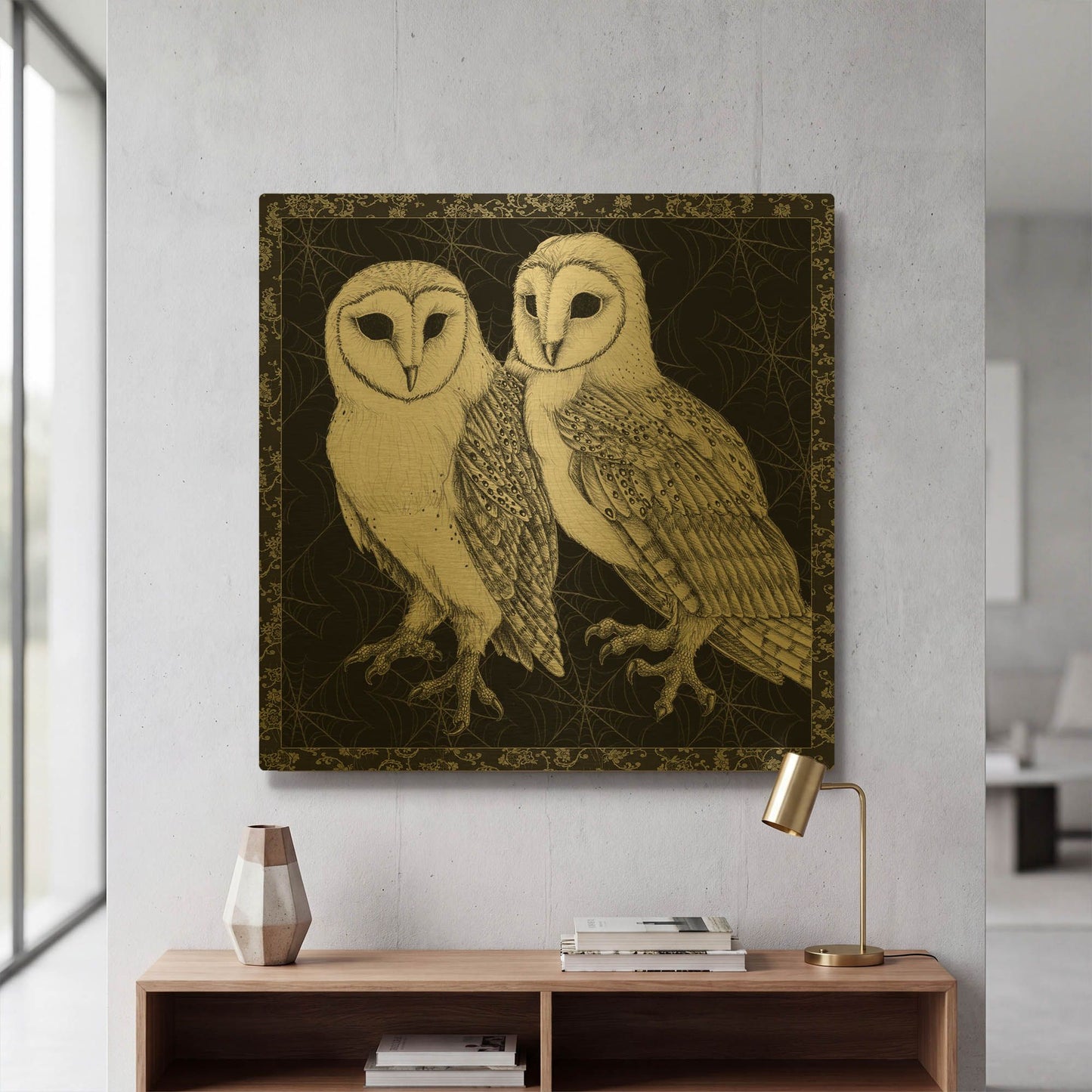 'Arsenic and Old Lace BW No Words 4' By Wild Apple Portfolio Gold Metal Wall Art