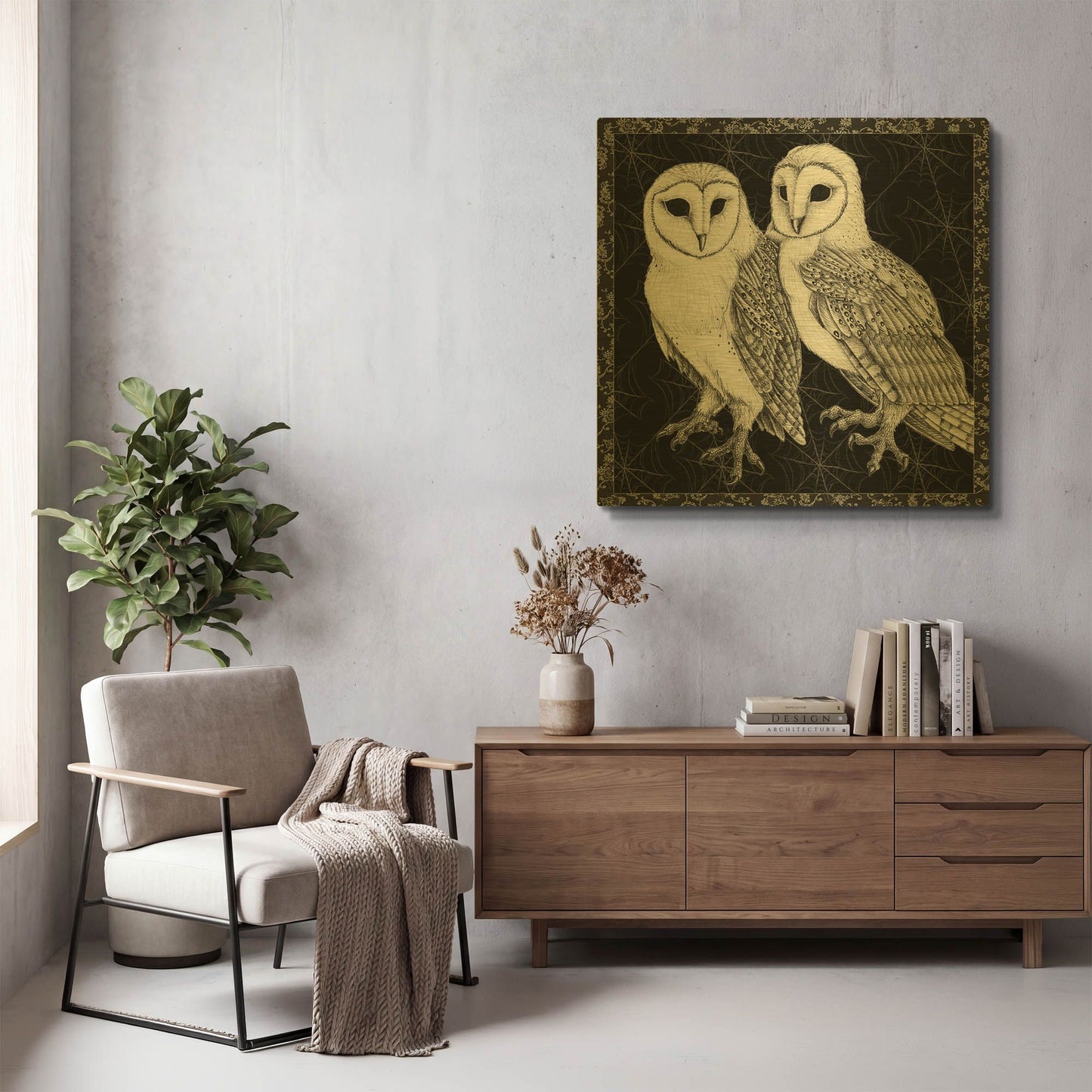 'Arsenic and Old Lace BW No Words 4' By Wild Apple Portfolio Gold Metal Wall Art