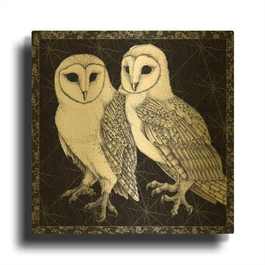 'Arsenic and Old Lace BW No Words 4' By Wild Apple Portfolio Gold Metal Wall Art