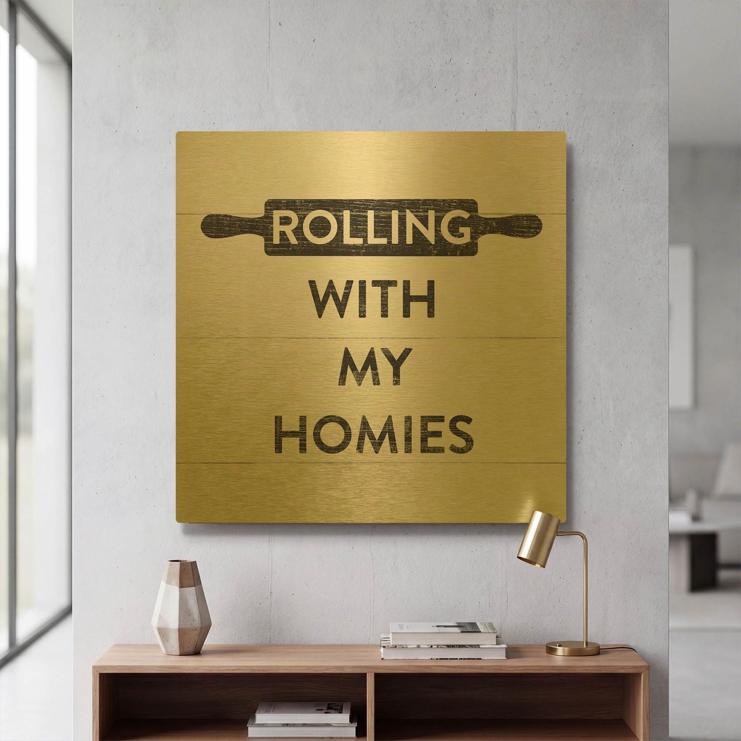 'Bake 1 Farmhouse' By Wild Apple Portfolio Gold Metal Wall Art