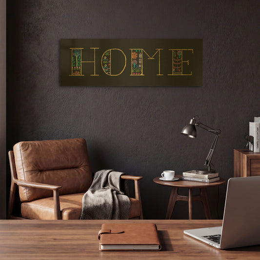 'Bright Folklore Home' By Wild Apple Portfolio Gold Metal Wall Art