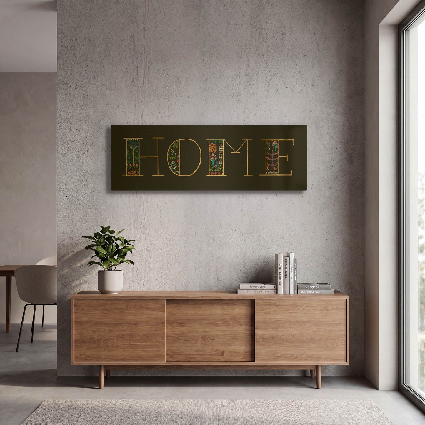 'Bright Folklore Home' By Wild Apple Portfolio Gold Metal Wall Art