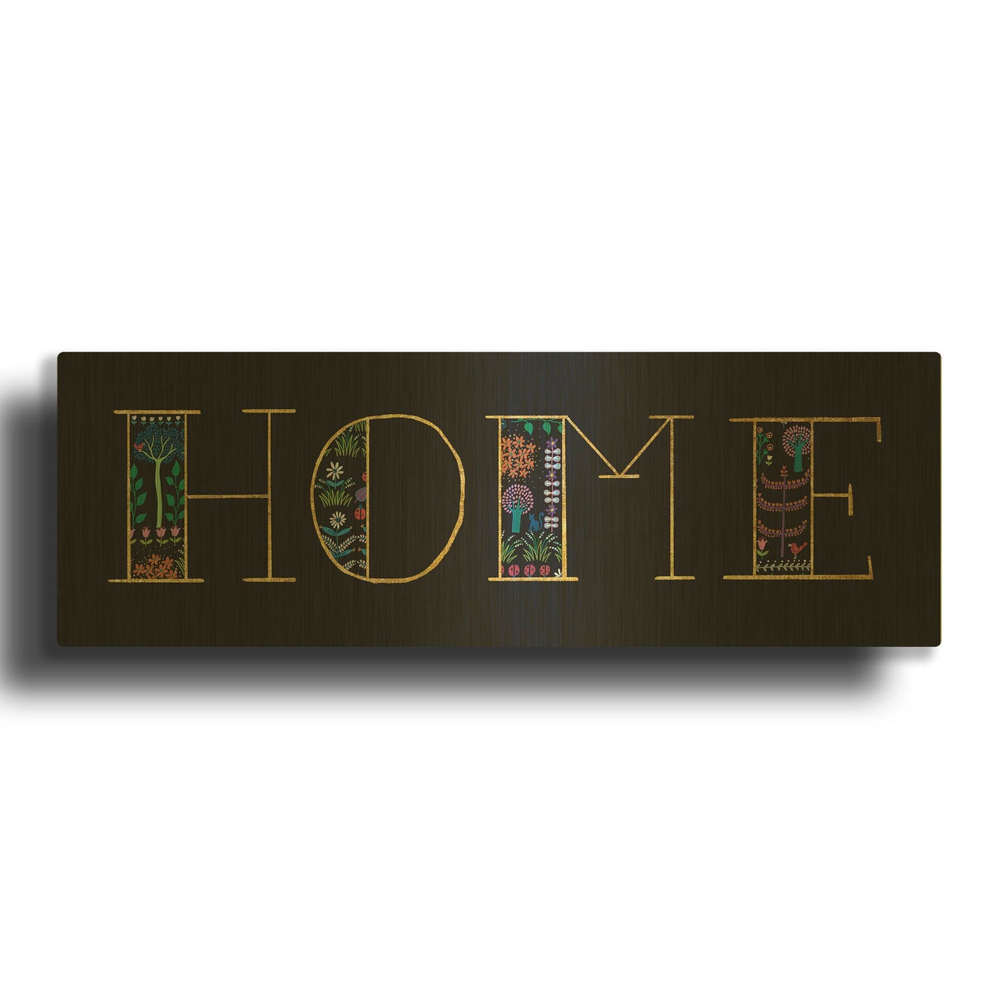 'Bright Folklore Home' By Wild Apple Portfolio Gold Metal Wall Art