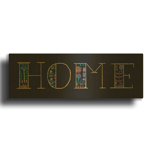 'Bright Folklore Home' By Wild Apple Portfolio Gold Metal Wall Art