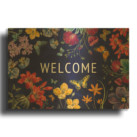 'Butterfly Garden 5 Dark' By Wild Apple Portfolio Gold Metal Wall Art