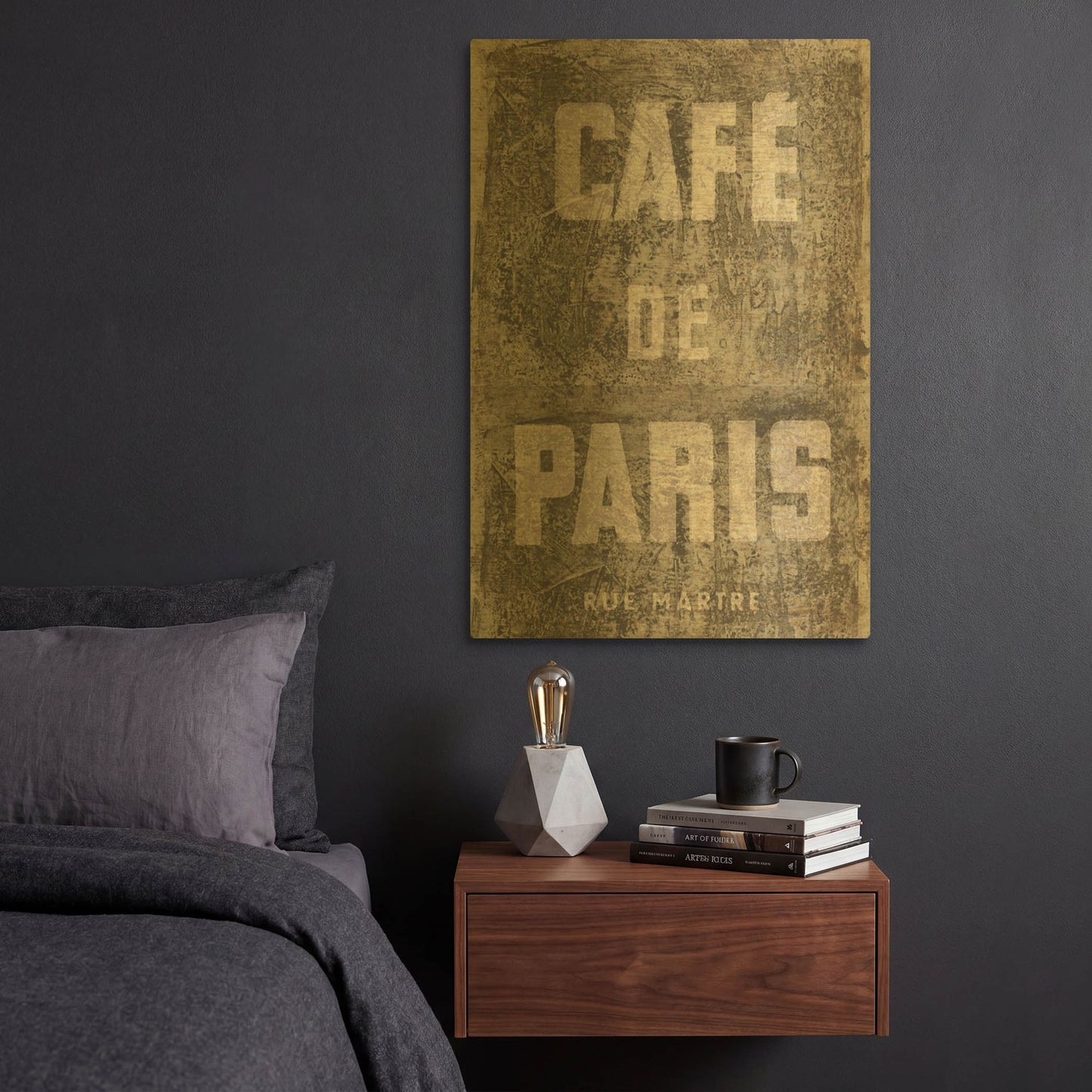 'Cafe de Paris' By Wild Apple Portfolio Gold Metal Wall Art