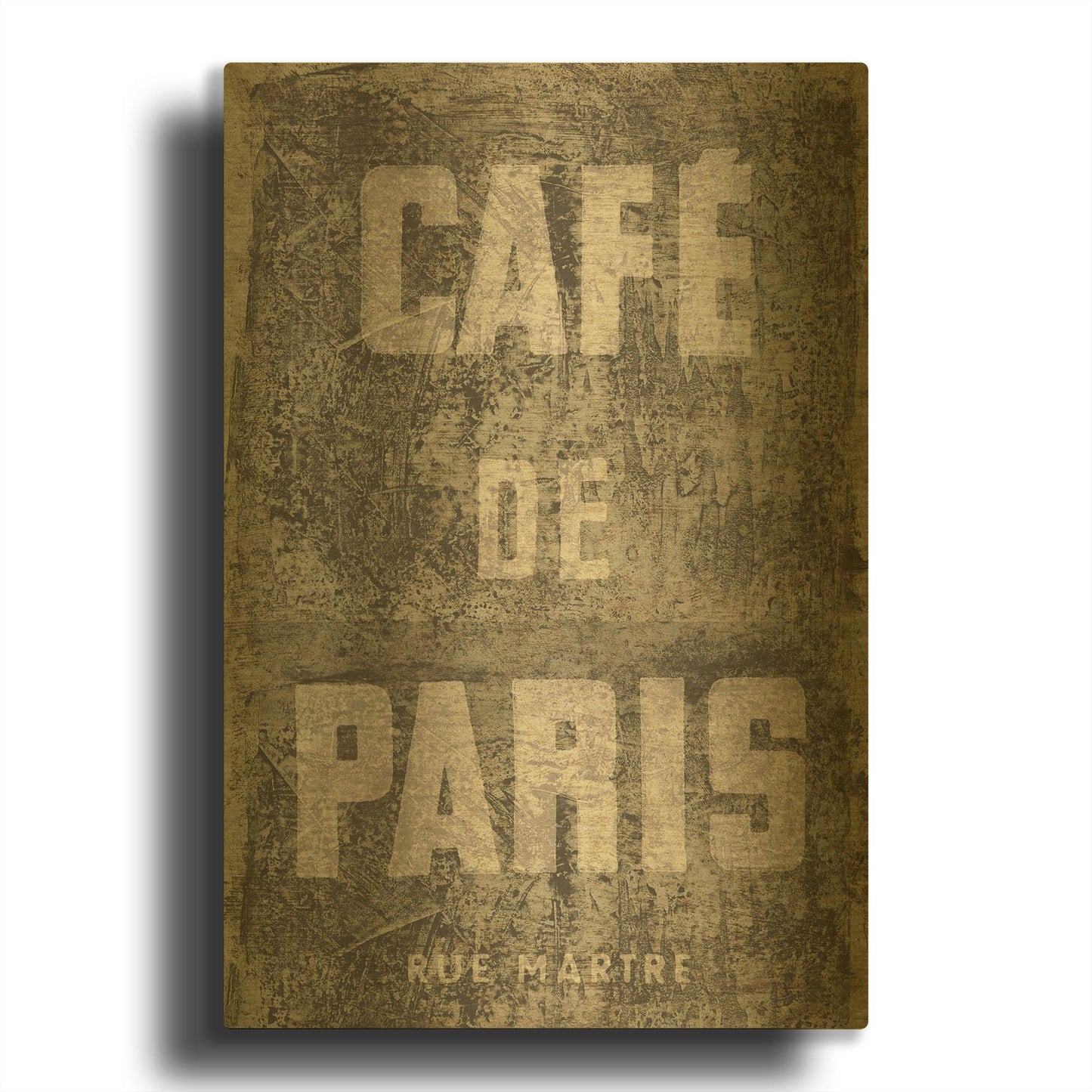 'Cafe de Paris' By Wild Apple Portfolio Gold Metal Wall Art