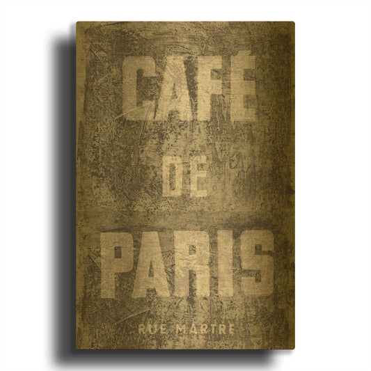 'Cafe de Paris' By Wild Apple Portfolio Gold Metal Wall Art