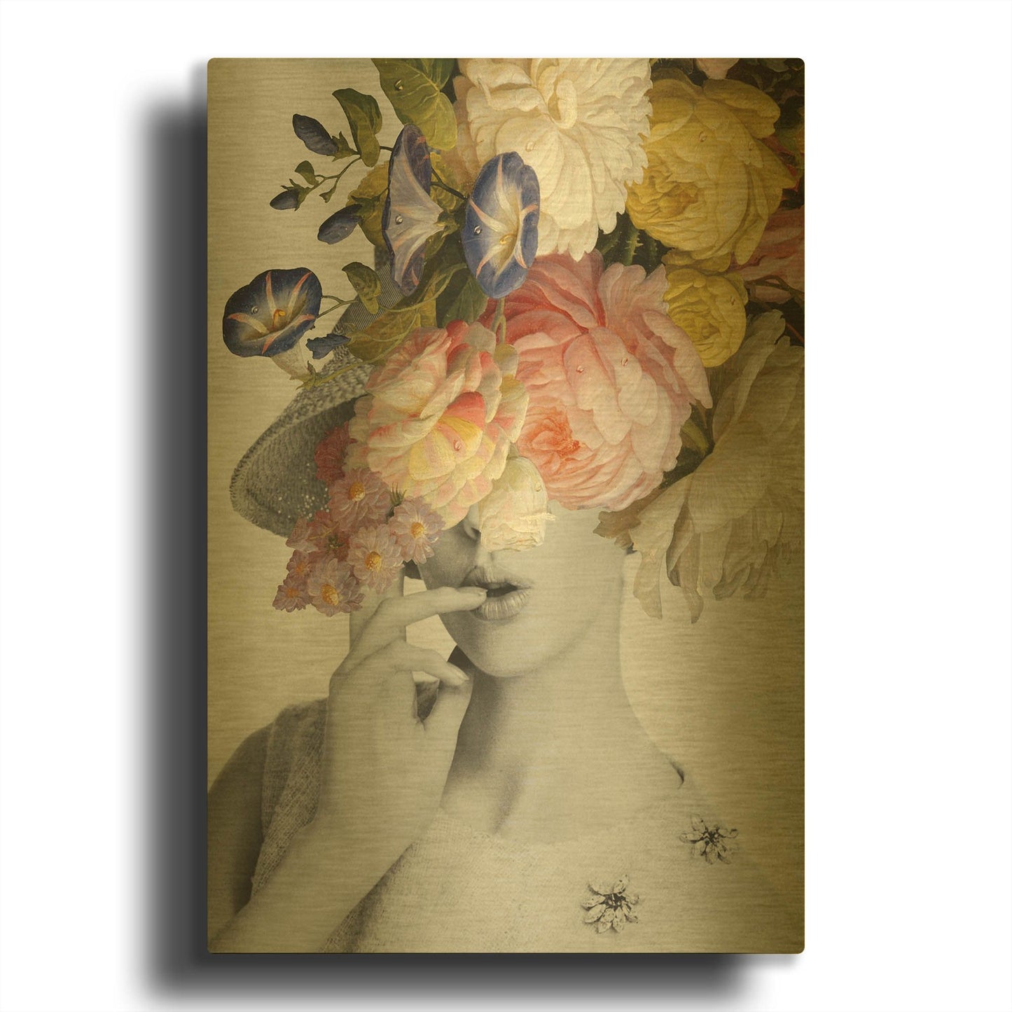 'Garden Party 1' By Wild Apple Portfolio Gold Metal Wall Art