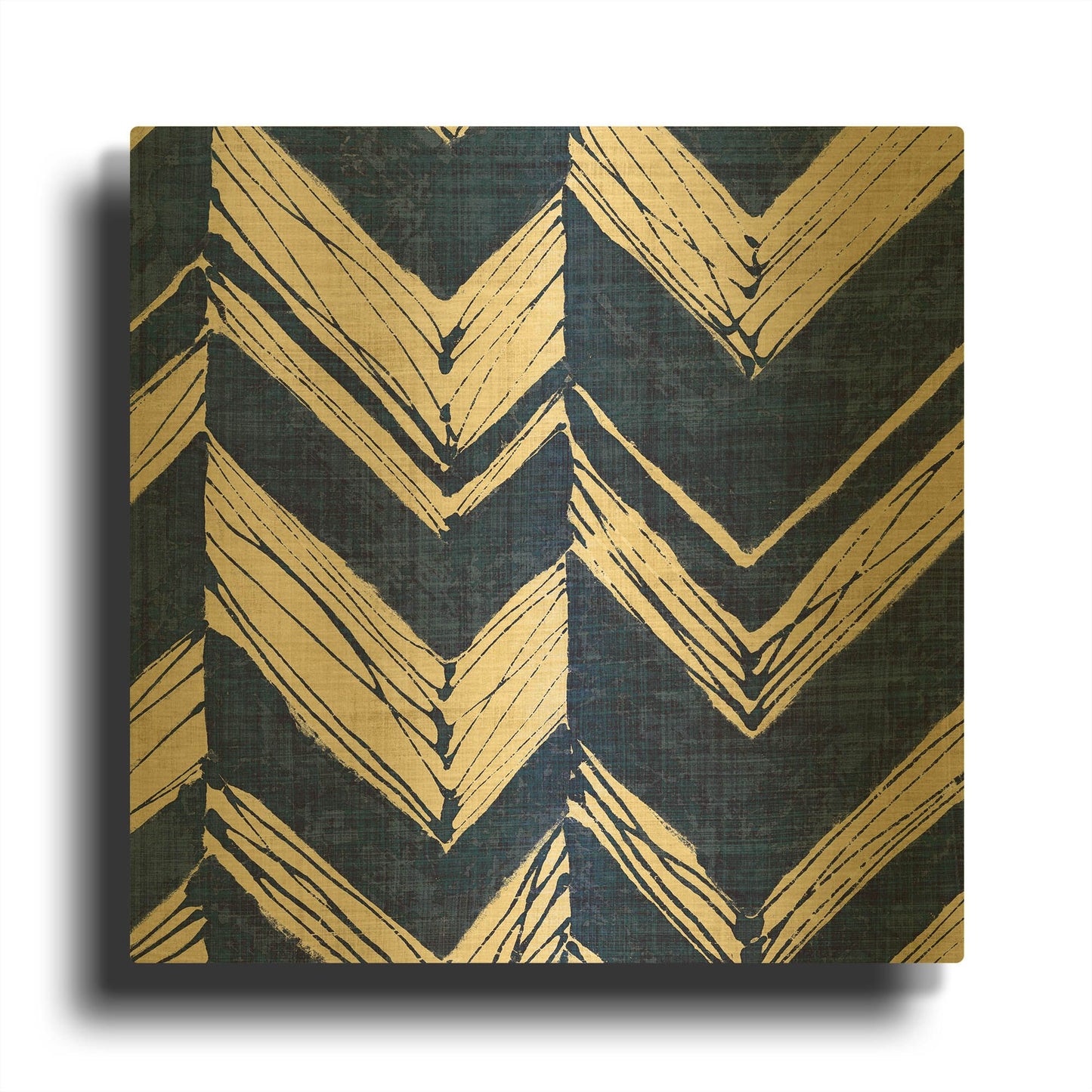 'Indigo Batik 2' By Wild Apple Portfolio Gold Metal Wall Art