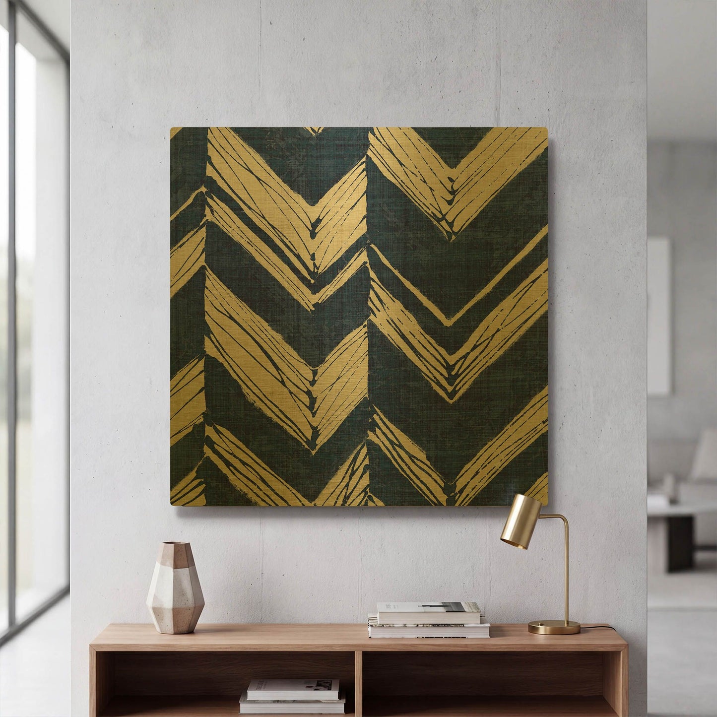 'Indigo Batik 2' By Wild Apple Portfolio Gold Metal Wall Art