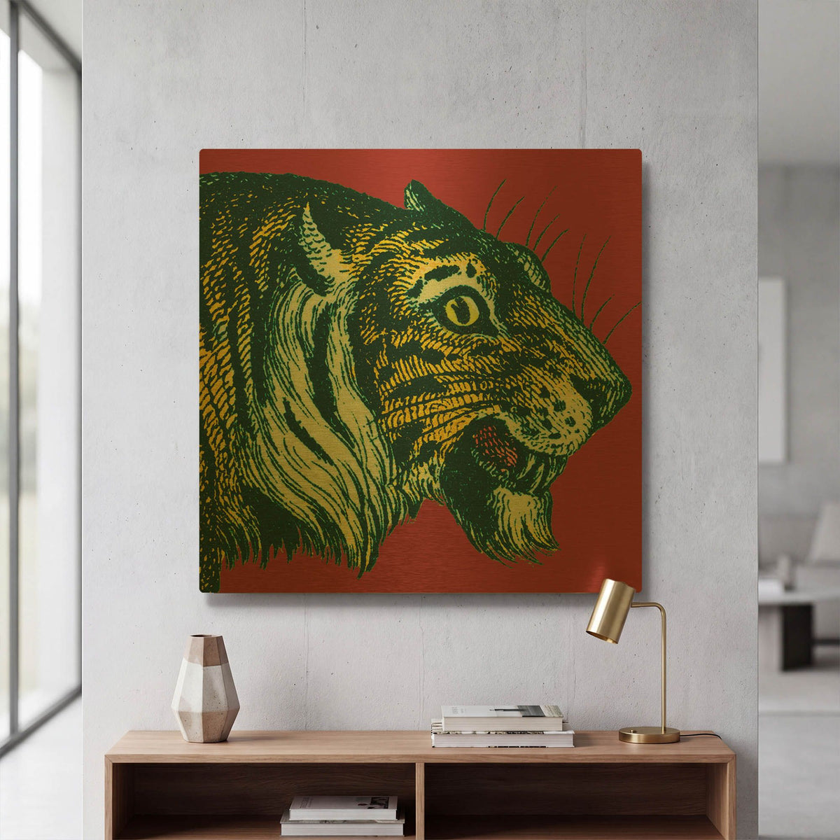 'Jungle Flair 1' By Wild Apple Portfolio Gold Metal Wall Art