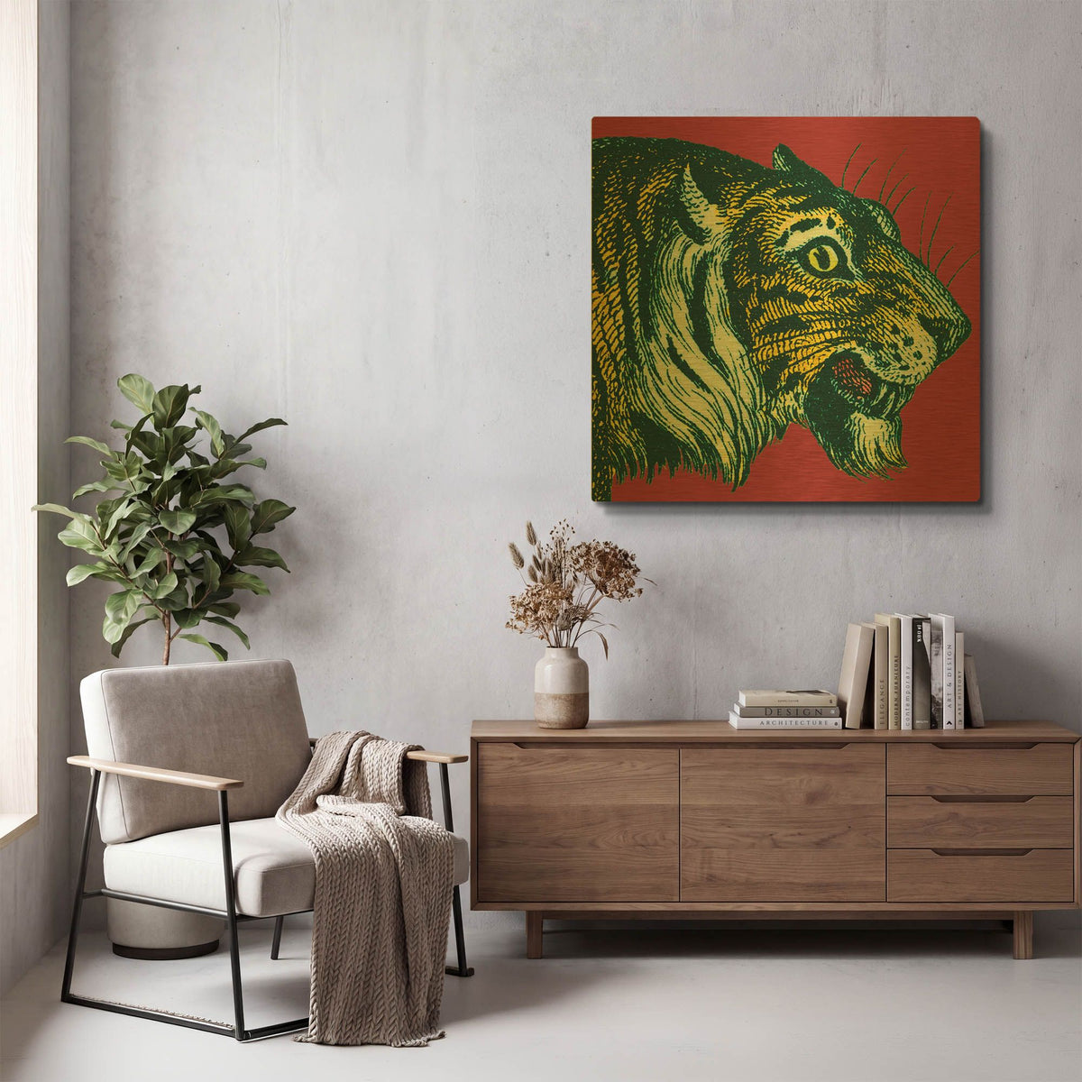 'Jungle Flair 1' By Wild Apple Portfolio Gold Metal Wall Art