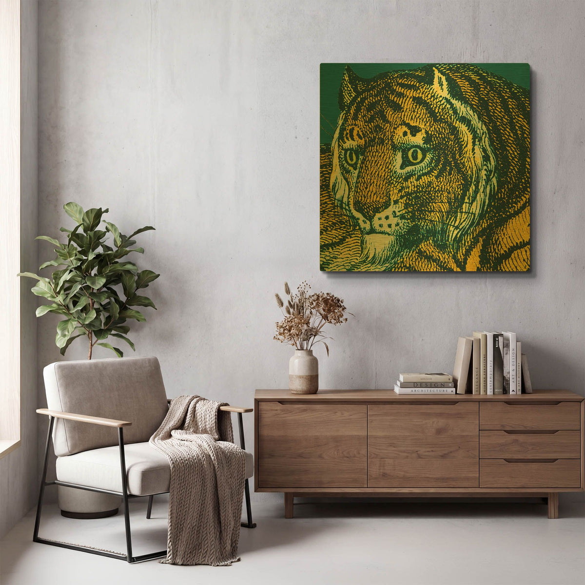 'Jungle Flair 2' By Wild Apple Portfolio Gold Metal Wall Art