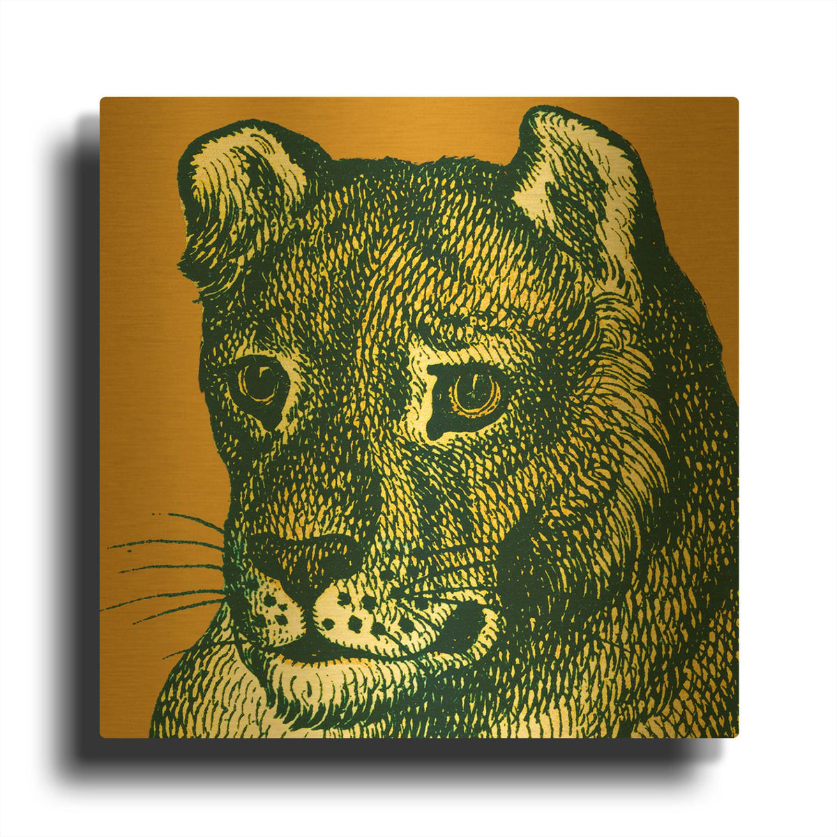 'Jungle Flair 4' By Wild Apple Portfolio Gold Metal Wall Art