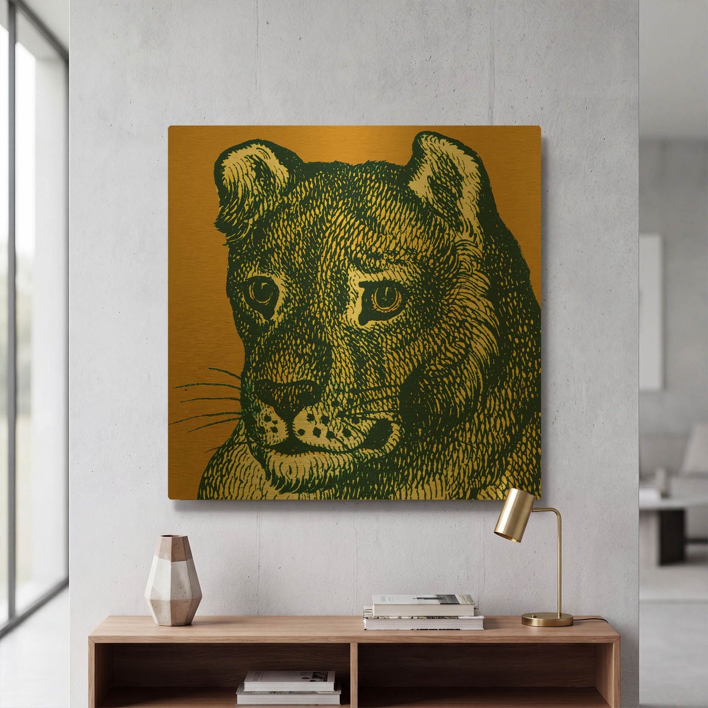 'Jungle Flair 4' By Wild Apple Portfolio Gold Metal Wall Art