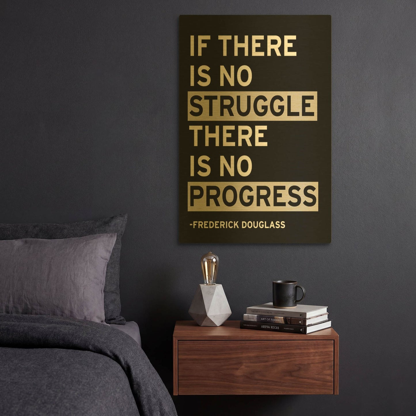 'Motivation 1' By Wild Apple Portfolio Gold Metal Wall Art
