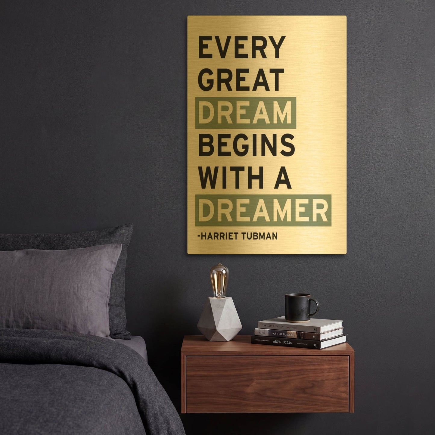 'Motivation 2' By Wild Apple Portfolio Gold Metal Wall Art