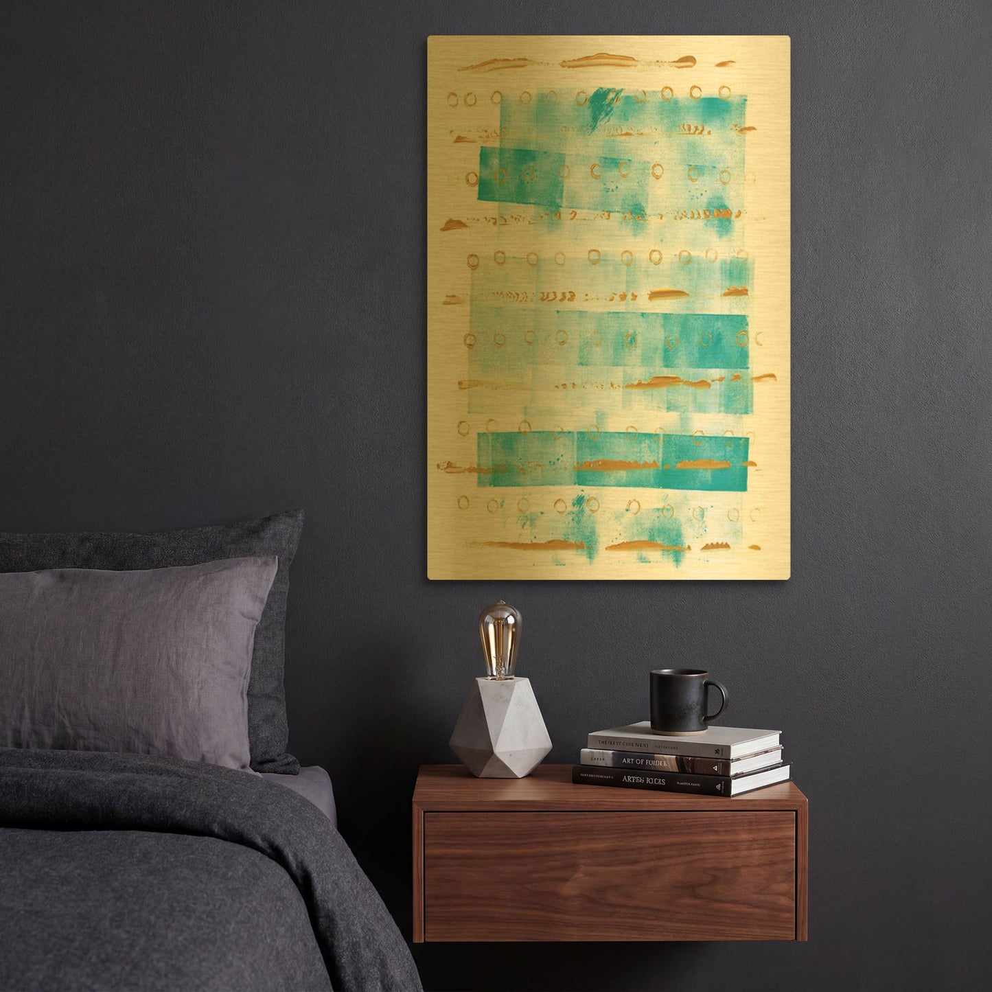 'Ocean Blue 1' By Wild Apple Portfolio Gold Metal Wall Art