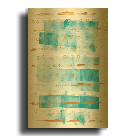 'Ocean Blue 1' By Wild Apple Portfolio Gold Metal Wall Art