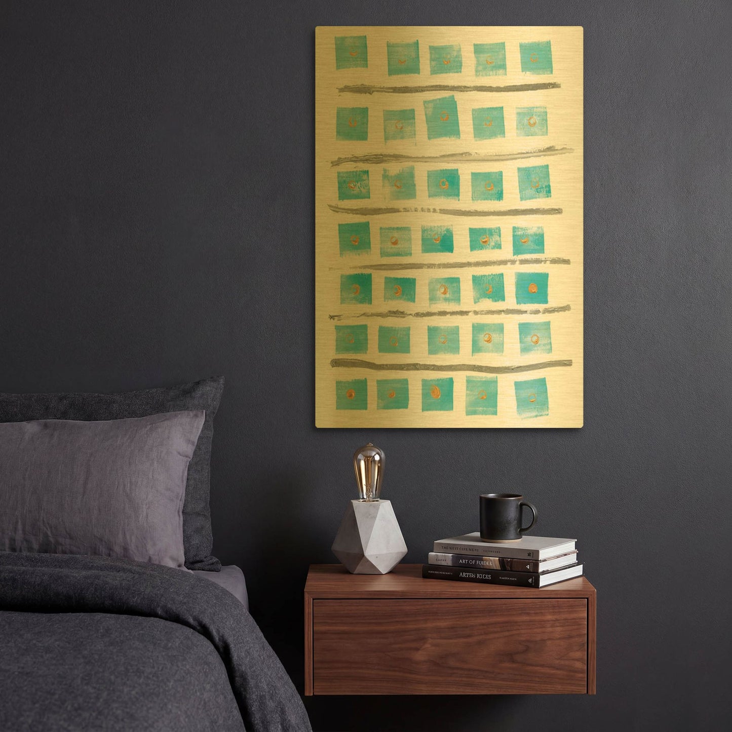 'Ocean Blue 2' By Wild Apple Portfolio Gold Metal Wall Art