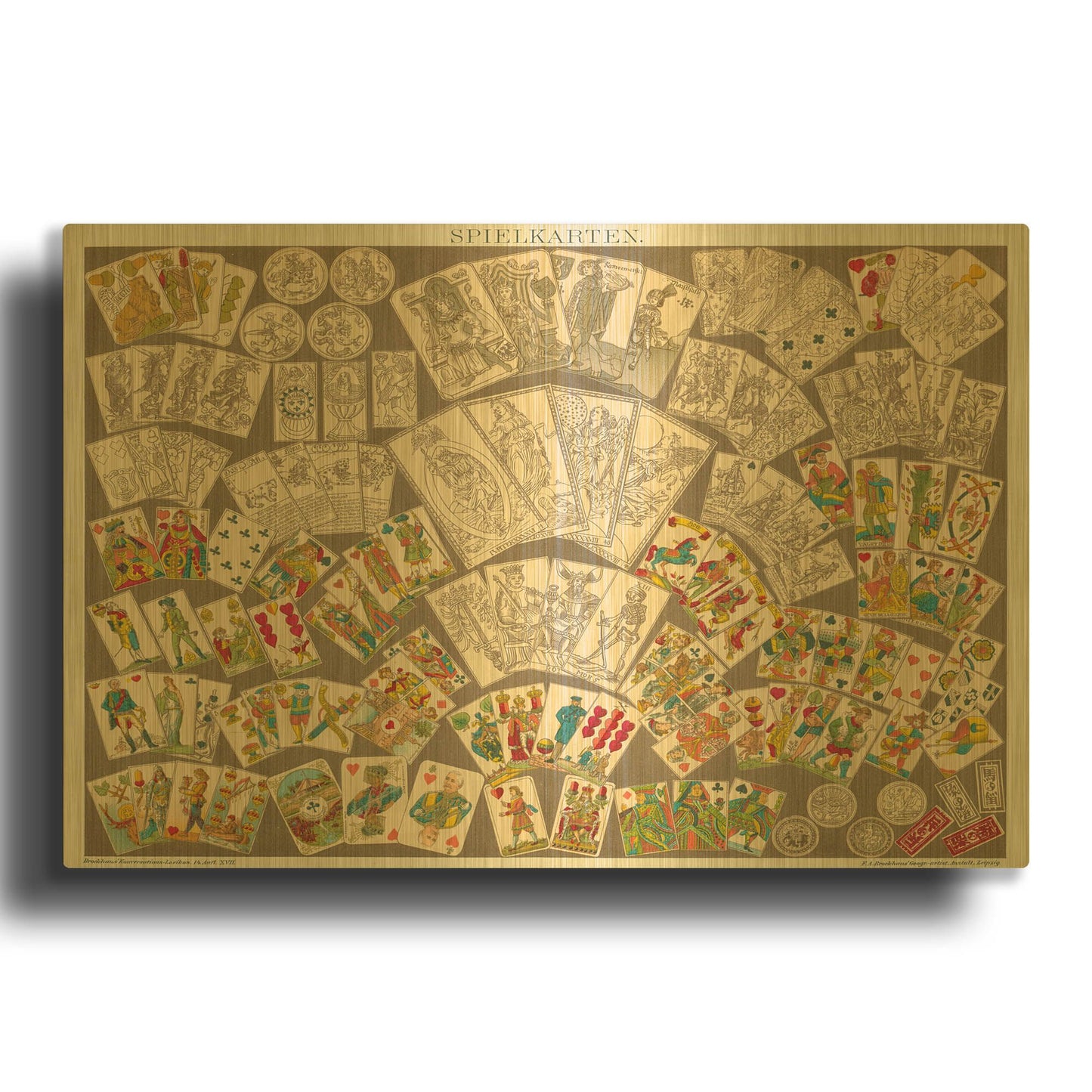 'Playing Cards' By Wild Apple Portfolio Gold Metal Wall Art