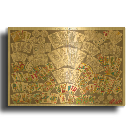 'Playing Cards' By Wild Apple Portfolio Gold Metal Wall Art