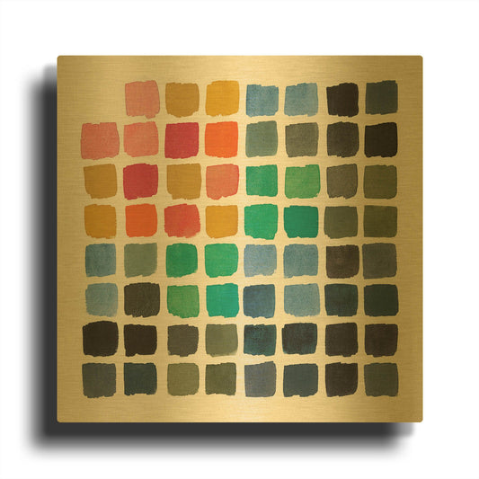 'Retro Color Chart' By Wild Apple Portfolio Gold Metal Wall Art