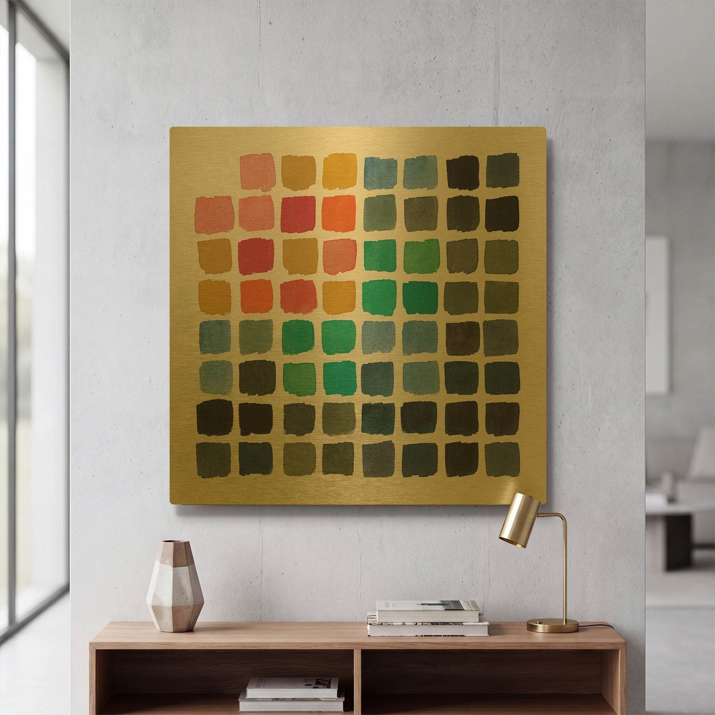 'Retro Color Chart' By Wild Apple Portfolio Gold Metal Wall Art