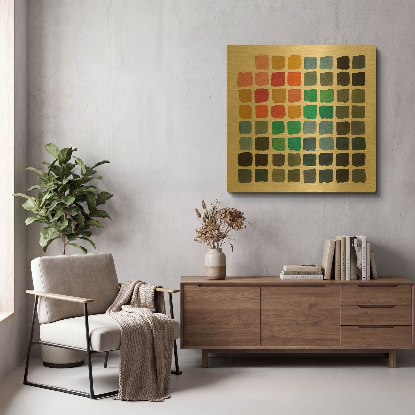 'Retro Color Chart' By Wild Apple Portfolio Gold Metal Wall Art