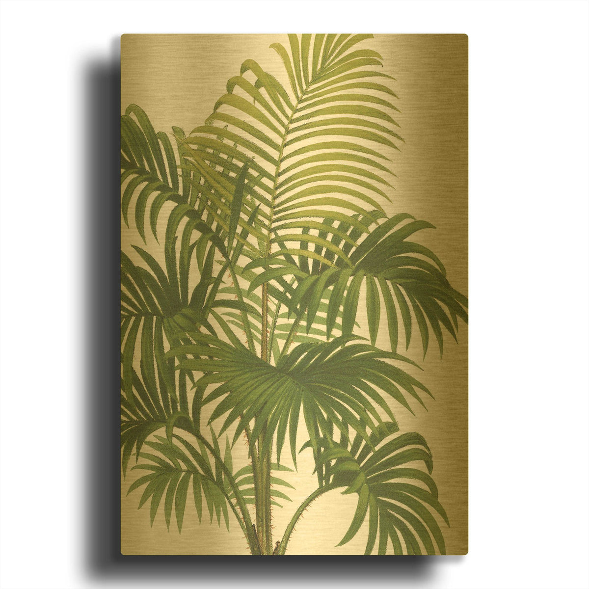 'Riviera Palms 1' By Wild Apple Portfolio Gold Metal Wall Art