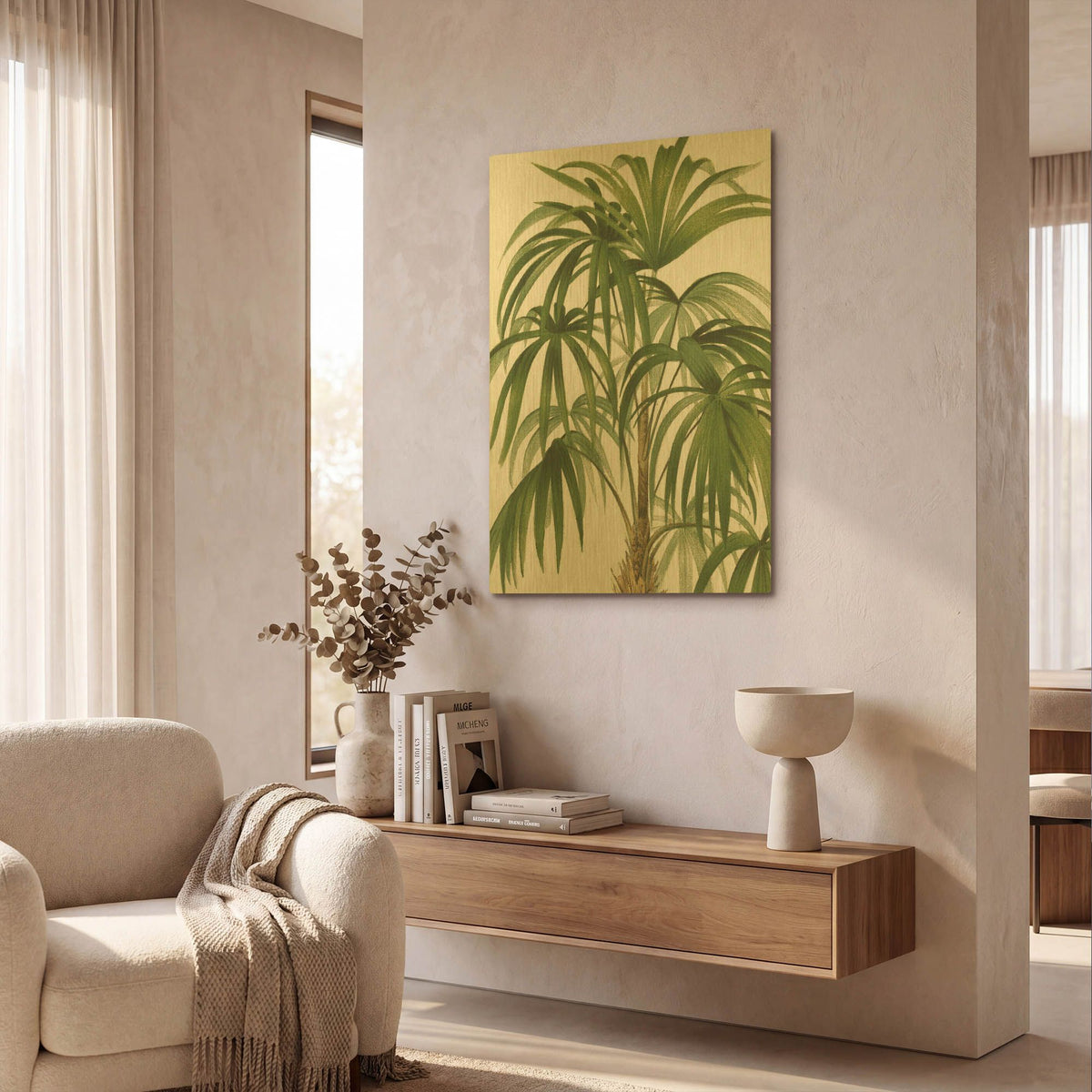 'Riviera Palms 2' By Wild Apple Portfolio Gold Metal Wall Art