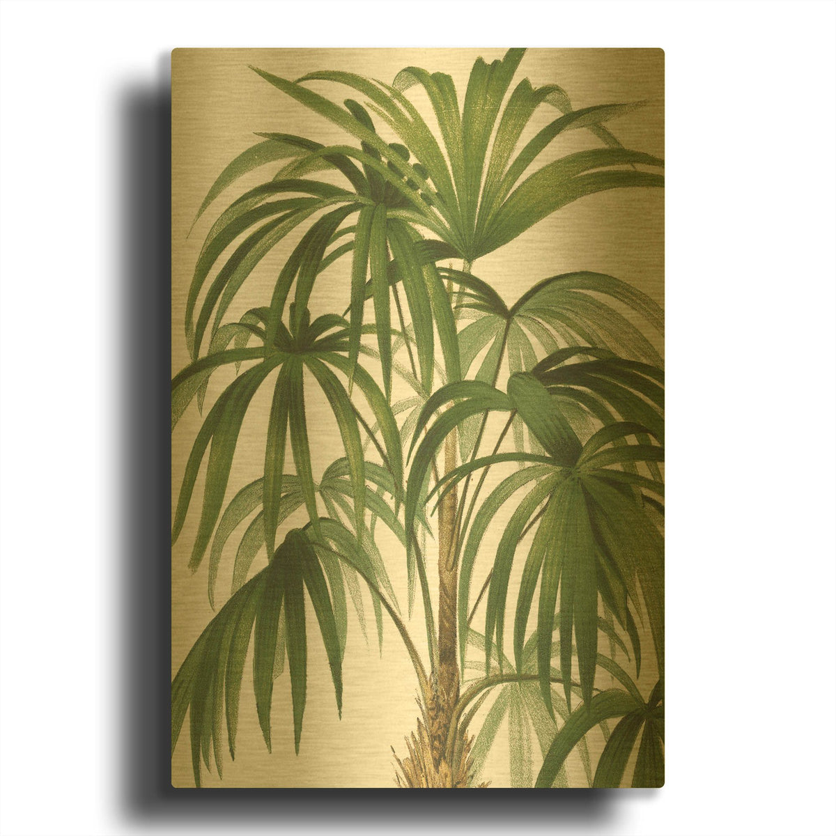 'Riviera Palms 2' By Wild Apple Portfolio Gold Metal Wall Art