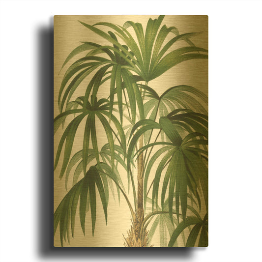 'Riviera Palms 2' By Wild Apple Portfolio Gold Metal Wall Art