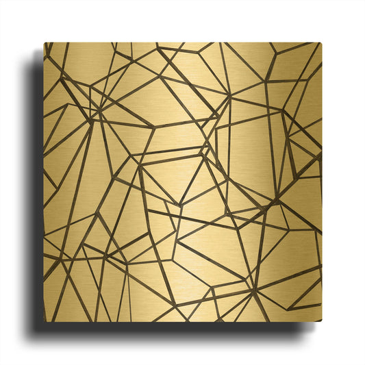 'Succulent Pattern BW' By Wild Apple Portfolio Gold Metal Wall Art