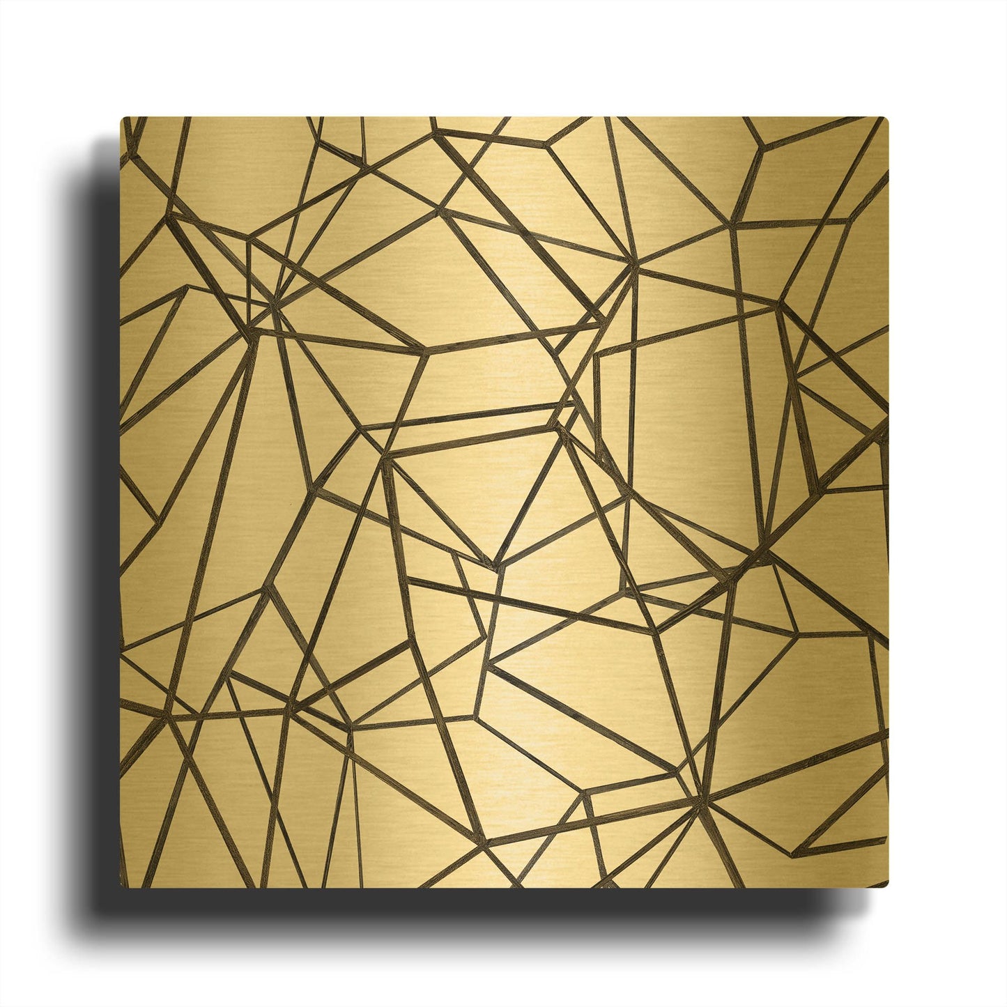 'Succulent Pattern BW' By Wild Apple Portfolio Gold Metal Wall Art