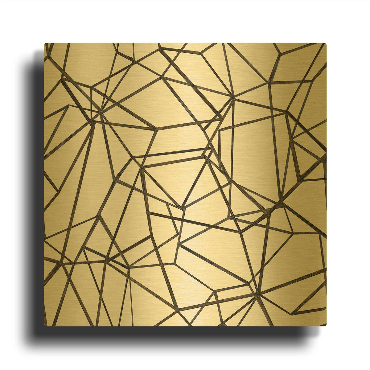 'Succulent Pattern BW' By Wild Apple Portfolio Gold Metal Wall Art