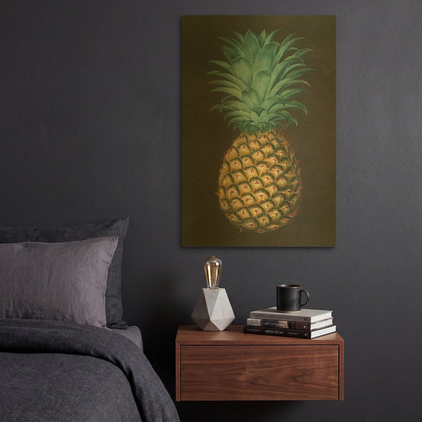 'Vintage Pineapple 1' By Wild Apple Portfolio Gold Metal Wall Art
