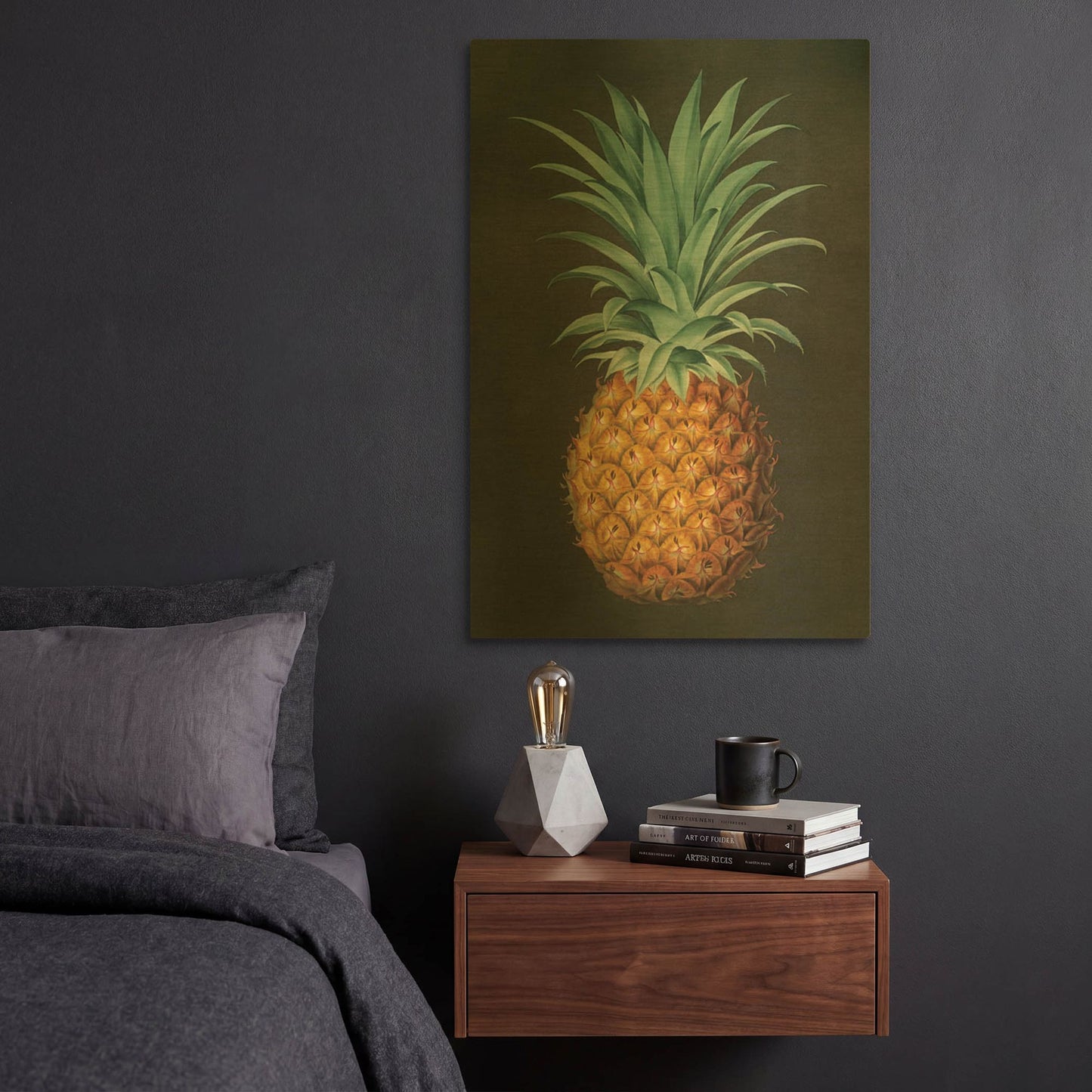 'Vintage Pineapple 2' By Wild Apple Portfolio Gold Metal Wall Art