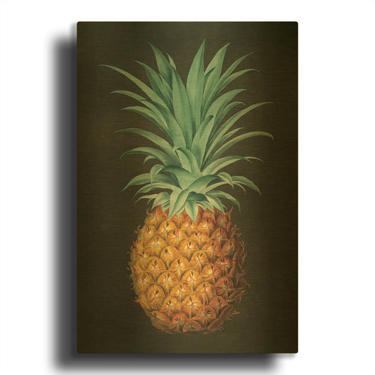 'Vintage Pineapple 2' By Wild Apple Portfolio Gold Metal Wall Art