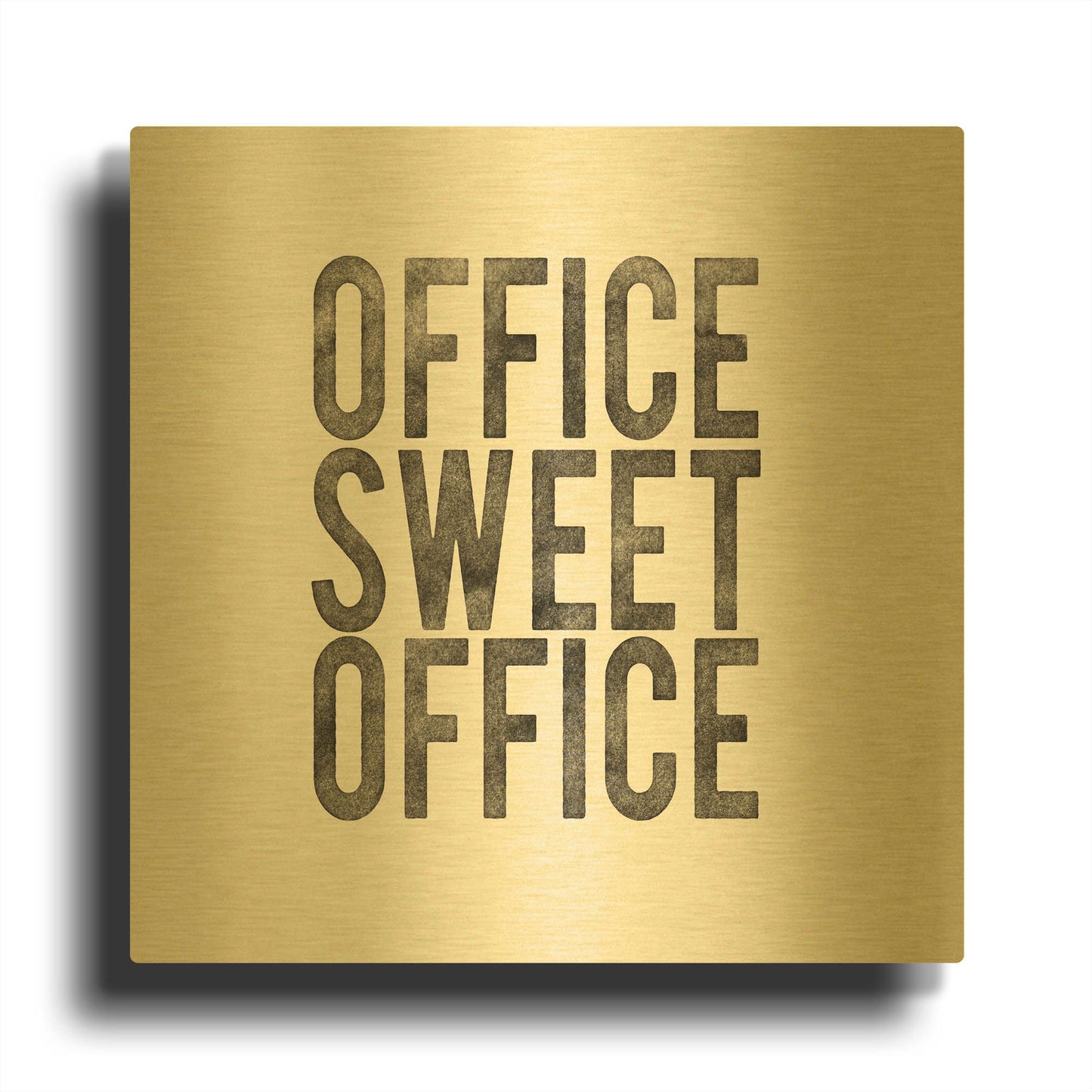 'Work from Home 1' By Wild Apple Portfolio Gold Metal Wall Art